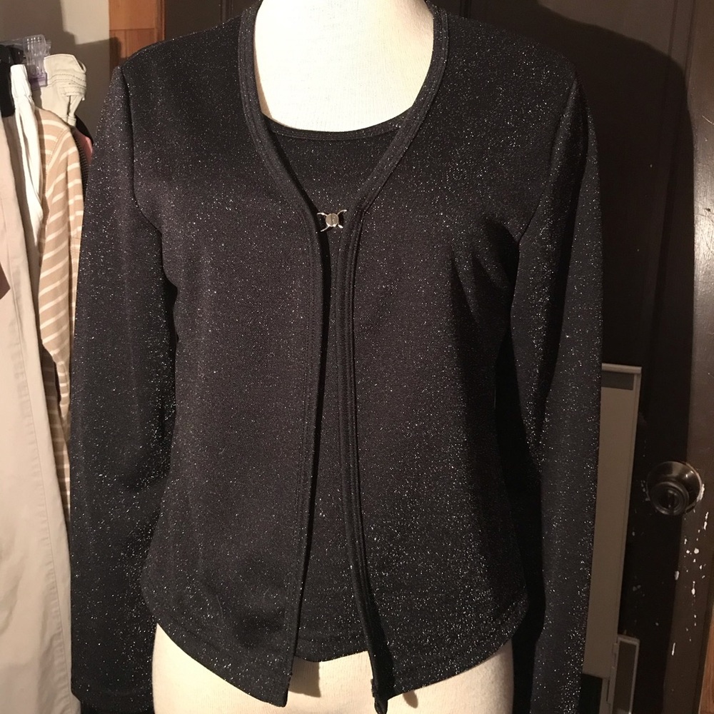 No Boundaries Black Metallic top